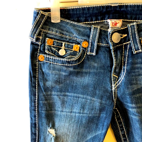 NWT True Religion Women Boots Cut Jeans Made in USA - Picture 7 of 8